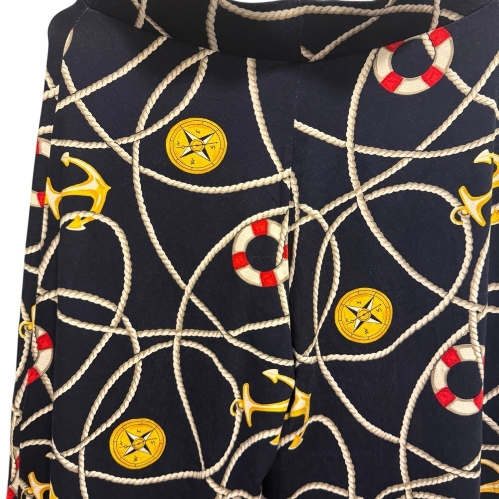 LAUREN Ralph Lauren Nautical Wide Leg Soft Palazzo Pants - Picture 3 of 9